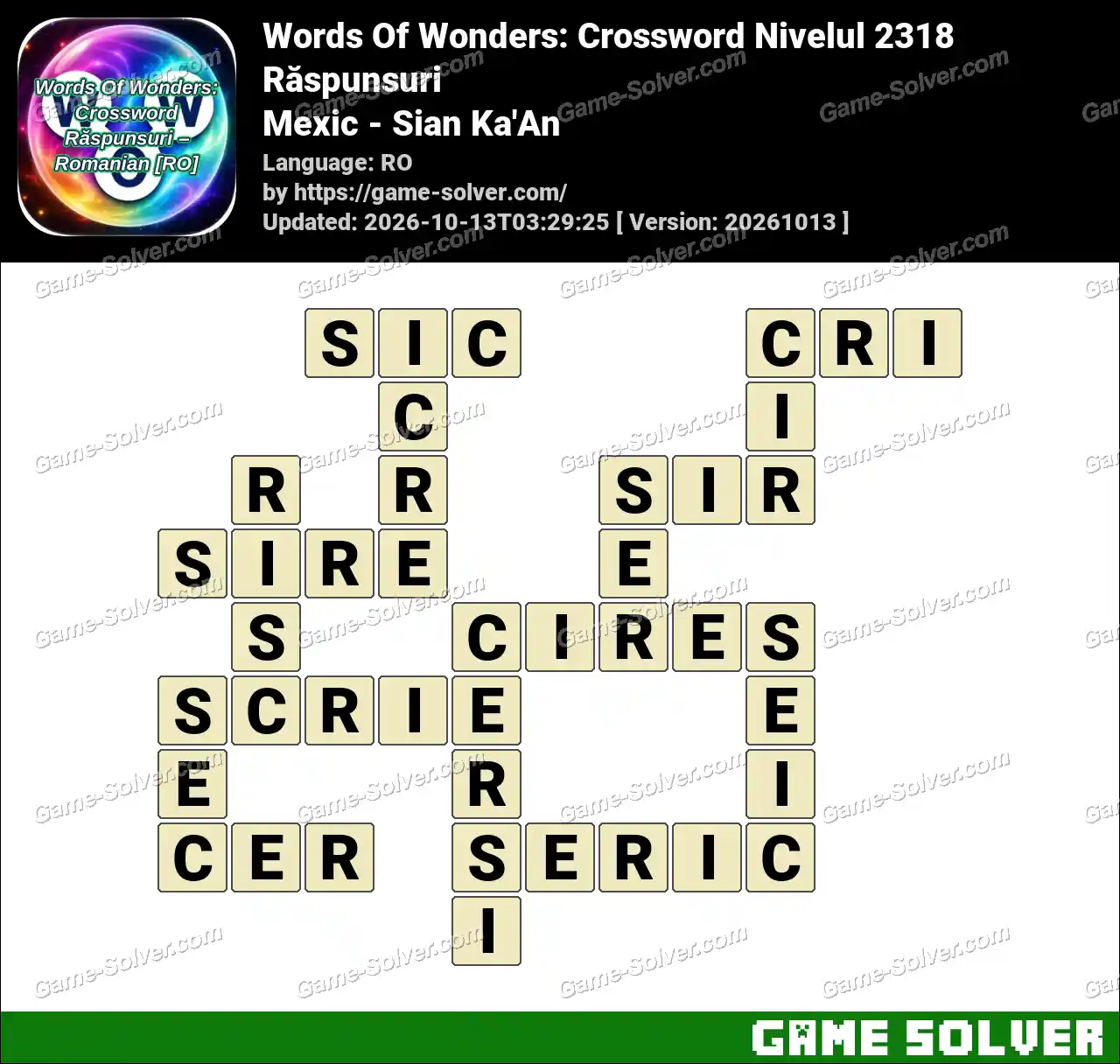 Words Of Wonders: Crossword Nivelul 2318 Răspunsuri – Mexic – Sian Ka’An